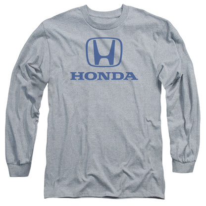 Honda Standard Logo Mens Long Sleeve Shirt Athletic Heather Officially Licensed