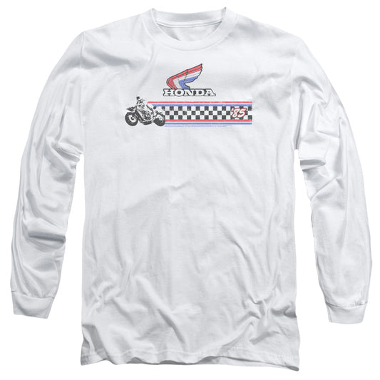 Honda 1985 Red White Blue Mens Long Sleeve Shirt White