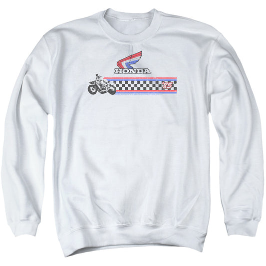 Honda 1985 Red White Blue Mens Crewneck Sweatshirt White