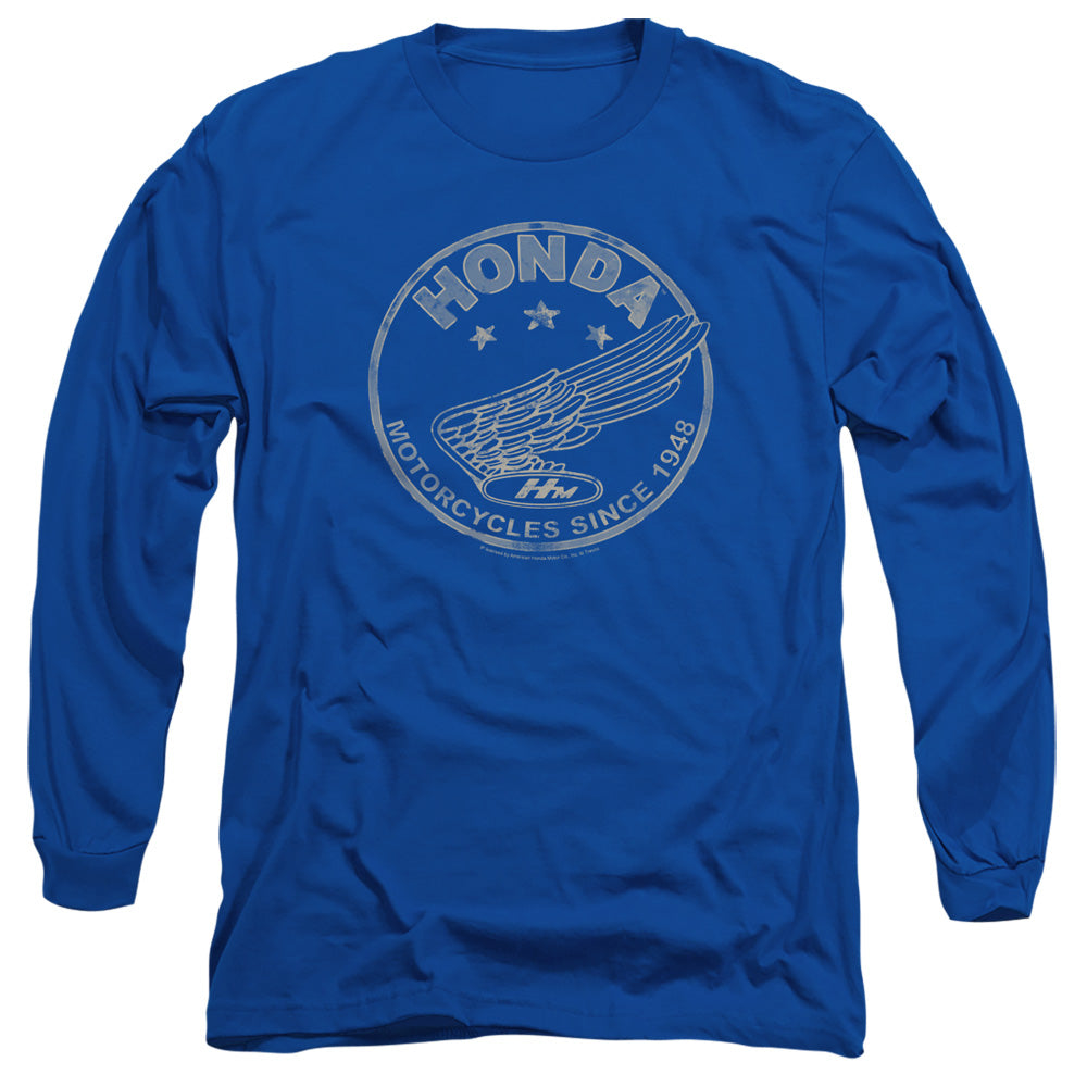 Honda Motorcycles Since 1948 Mens Long Sleeve Shirt Royal Blue