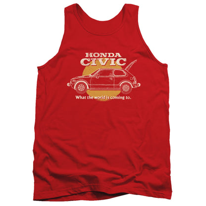 Honda Civic Coming World Mens Tank Top Shirt Red