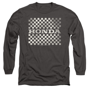 Honda Checkers Logo Mens Long Sleeve Shirt Charcoal