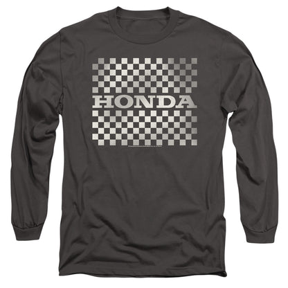 Honda Checkers Logo Mens Long Sleeve Shirt Charcoal Officially Licensed