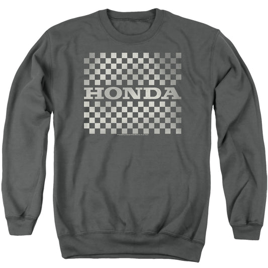 Honda Checkers Logo Mens Crewneck Sweatshirt Charcoal