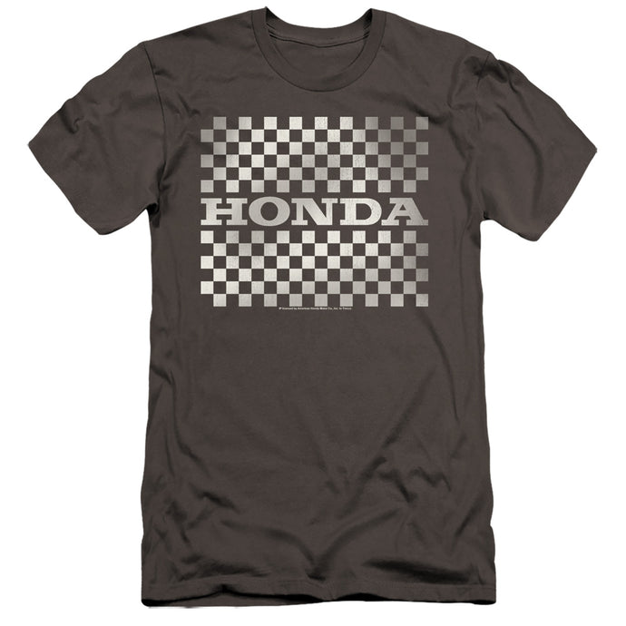 Honda Checkers Logo Hbo Premium Bella Canvas Slim Fit Mens T Shirt Charcoal