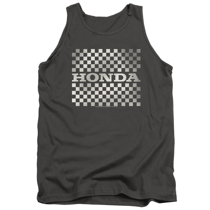 Honda Checkers Logo Mens Tank Top Shirt Charcoal