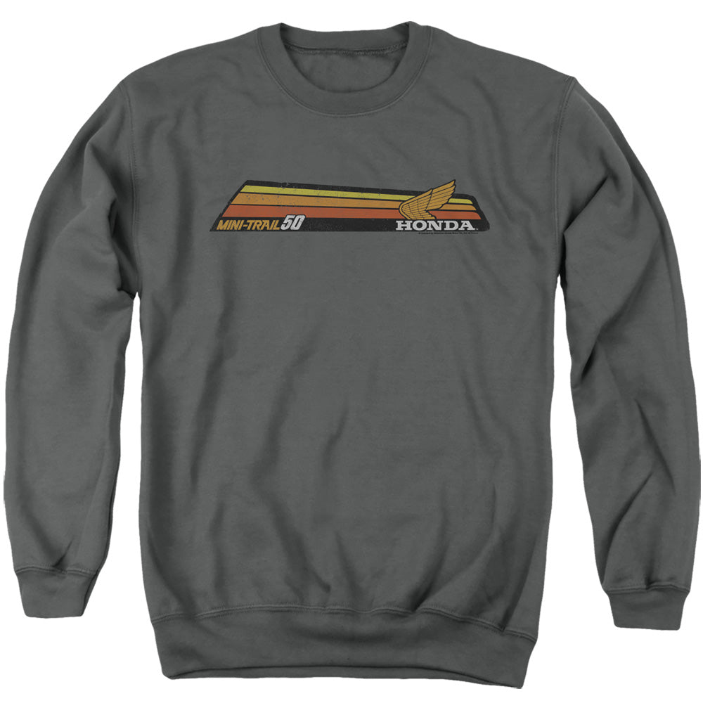 Honda Mini Trail 50 Stripe Mens Crewneck Sweatshirt Charcoal