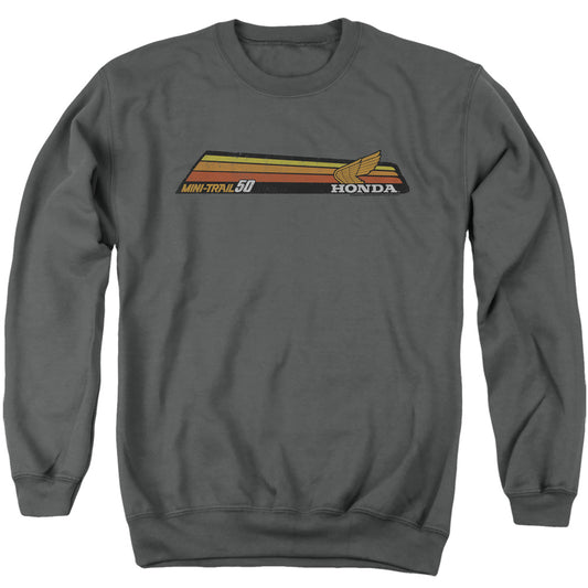 Honda Mini Trail 50 Stripe Mens Crewneck Sweatshirt Charcoal