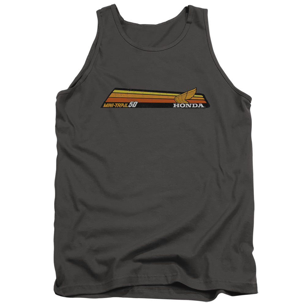 Honda Mini Trail 50 Stripe Mens Tank Top Shirt Charcoal