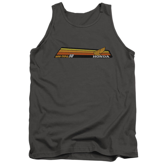 Honda Mini Trail 50 Stripe Mens Tank Top Shirt Charcoal