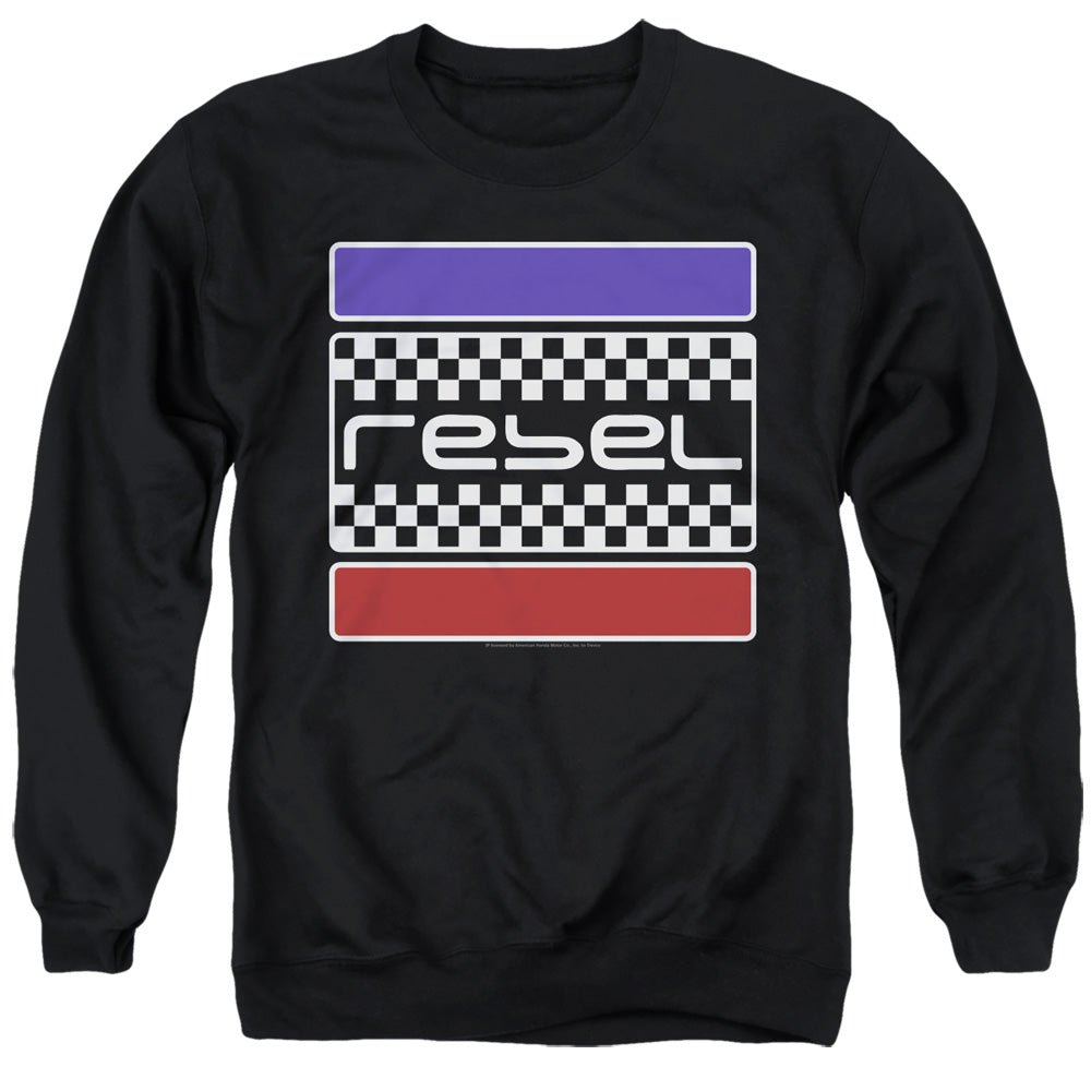 Honda Rebel Checkers Mens Crewneck Sweatshirt Black