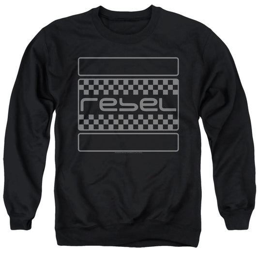 Honda Rebel Checkers Grey Mens Crewneck Sweatshirt Black