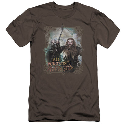 The Hobbit Wrongs Avenged Premium Bella Canvas Slim Fit Mens T Shirt Charcoal