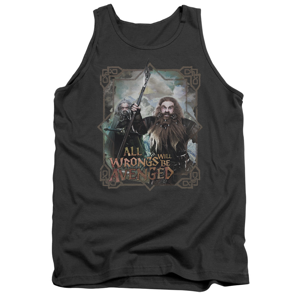 The Hobbit Wrongs Avenged Mens Tank Top Shirt Charcoal