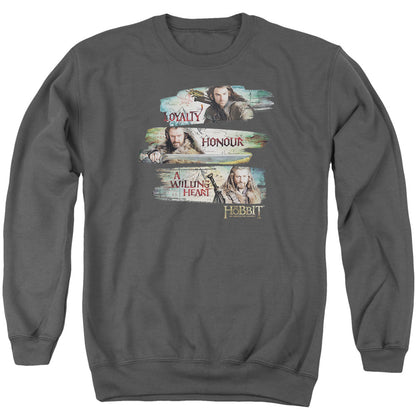 The Hobbit Loyalty And Honour Mens Crewneck Sweatshirt Charcoal