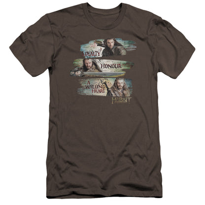 The Hobbit Loyalty And Honour Premium Bella Canvas Slim Fit Mens T Shirt Charcoal