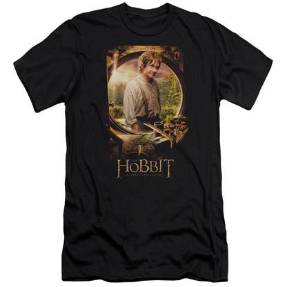 The Hobbit Bilbo Poster Premium Bella Canvas Slim Fit Mens T Shirt Black