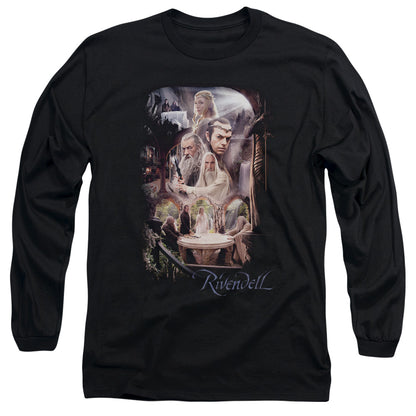 The Hobbit Rivendell Mens Long Sleeve Shirt Black Officially Licensed