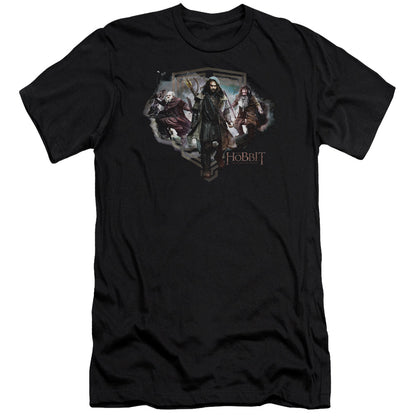 The Hobbit Three Dwarves Premium Bella Canvas Slim Fit Mens T Shirt Black