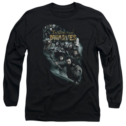 The Hobbit Company Of Dwarves Mens Long Sleeve Shirt Black Officially Licensed
