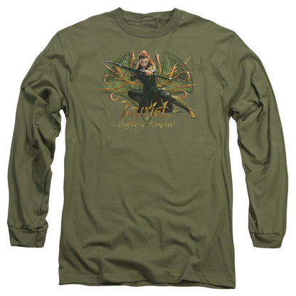 Hobbit Tauriel Mens Long Sleeve Shirt Military Green Officially Licensed