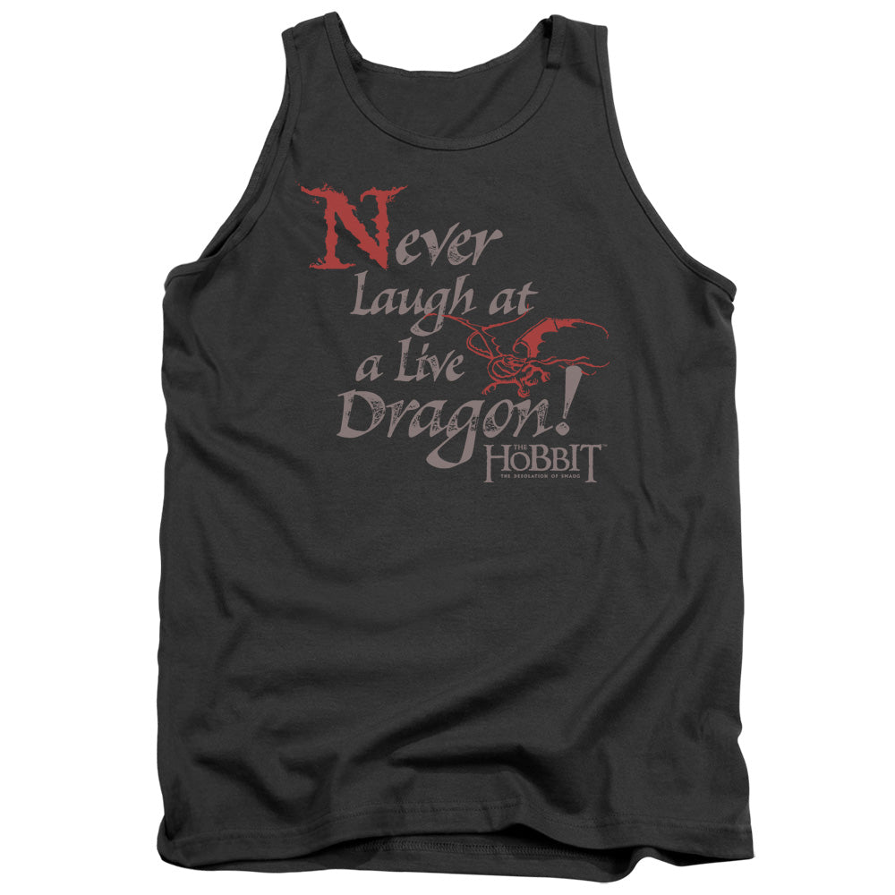 Hobbit Never Laugh Mens Tank Top Shirt Charcoal