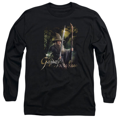 Hobbit Sword And Staff Mens Long Sleeve Shirt Black Officially Licensed