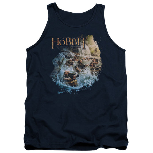 Hobbit Barreling Down Mens Tank Top Shirt Navy