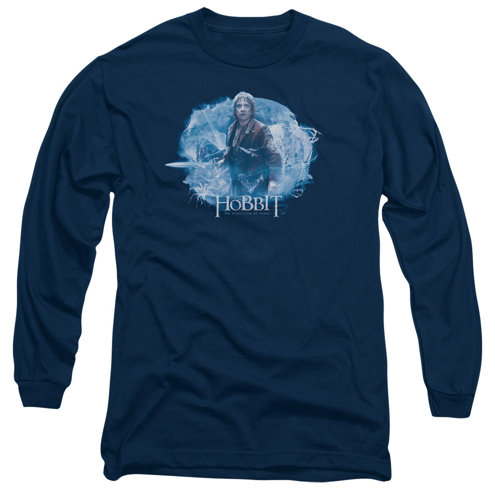 Hobbit Tangled Web Mens Long Sleeve Shirt Navy Officially Licensed