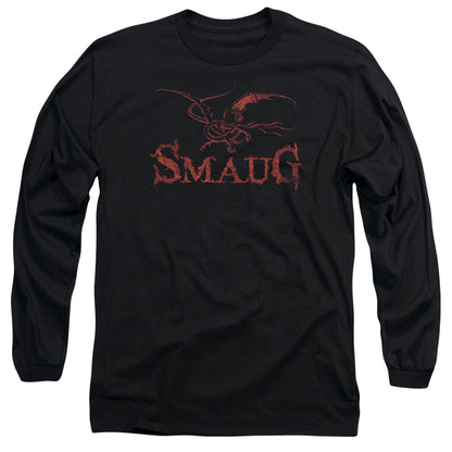 Hobbit Dragon Mens Long Sleeve Shirt Black Officially Licensed