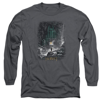 Hobbit Second Thoughts Mens Long Sleeve Shirt Charcoal Officially Licensed