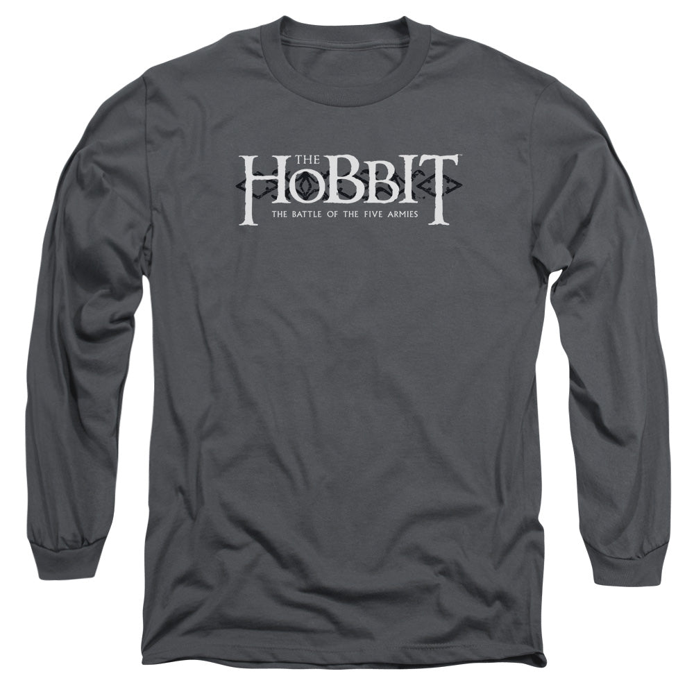 Hobbit Ornate Logo Mens Long Sleeve Shirt Charcoal Officially Licensed