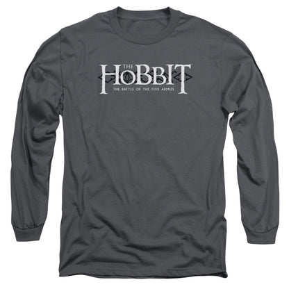 Hobbit Ornate Logo Mens Long Sleeve Shirt Charcoal Officially Licensed
