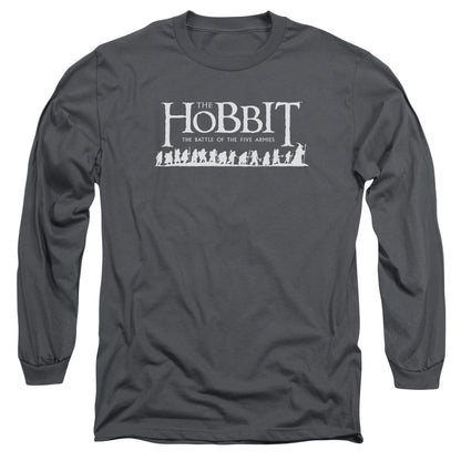 Hobbit Walking Logo Mens Long Sleeve Shirt Charcoal Officially Licensed