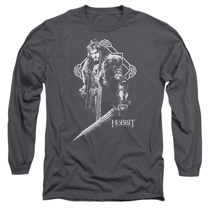 Hobbit King Thorin Mens Long Sleeve Shirt Charcoal Officially Licensed