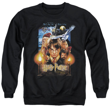 Harry Potter Movie Poster Mens Crewneck Sweatshirt Black Officially Licensed