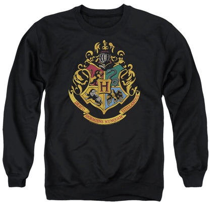Harry Potter Hogwarts Crest Mens Crewneck Sweatshirt Black Officially Licensed