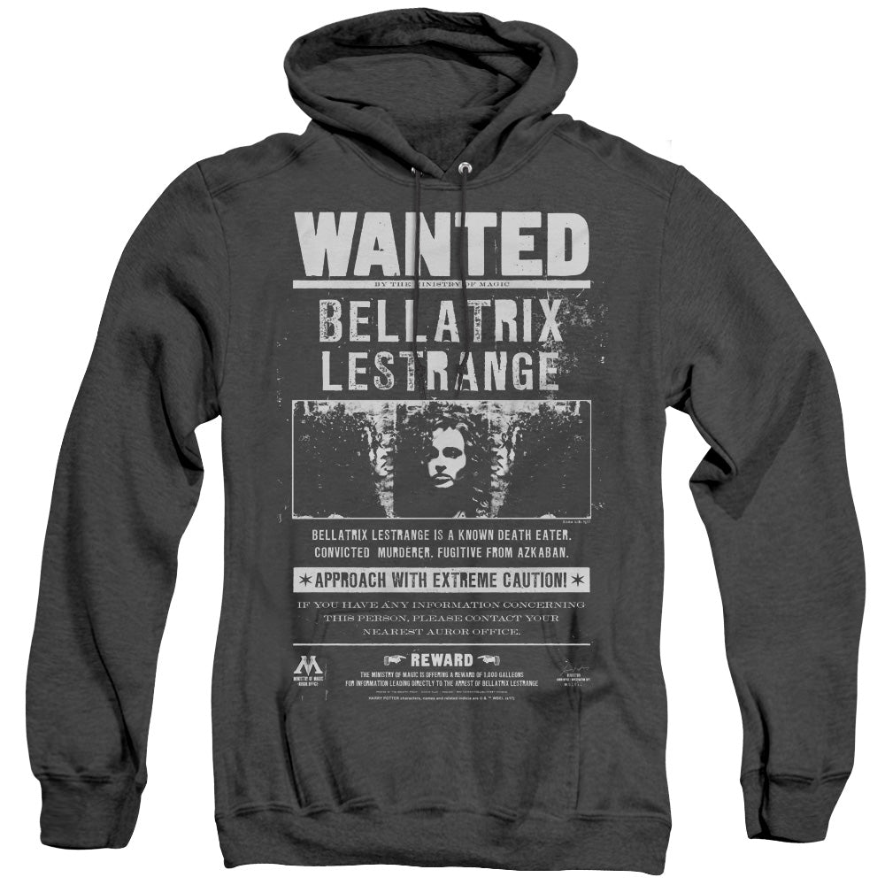 Harry Potter Wanted Bellatrix Heather Mens Hoodie Black Officially Licensed