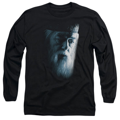 Harry Potter Dumbledore Face Mens Long Sleeve Shirt Black Officially Licensed Officially Licensed