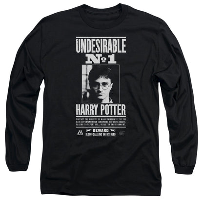 Harry Potter Undesirable No 1 Mens Long Sleeve Shirt Black Officially Licensed Officially Licensed
