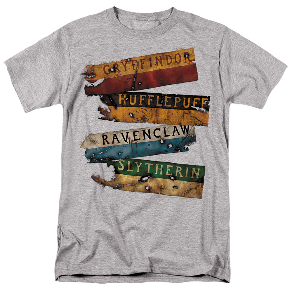 Harry Potter Burnt Banners Mens T Shirt Charcoal