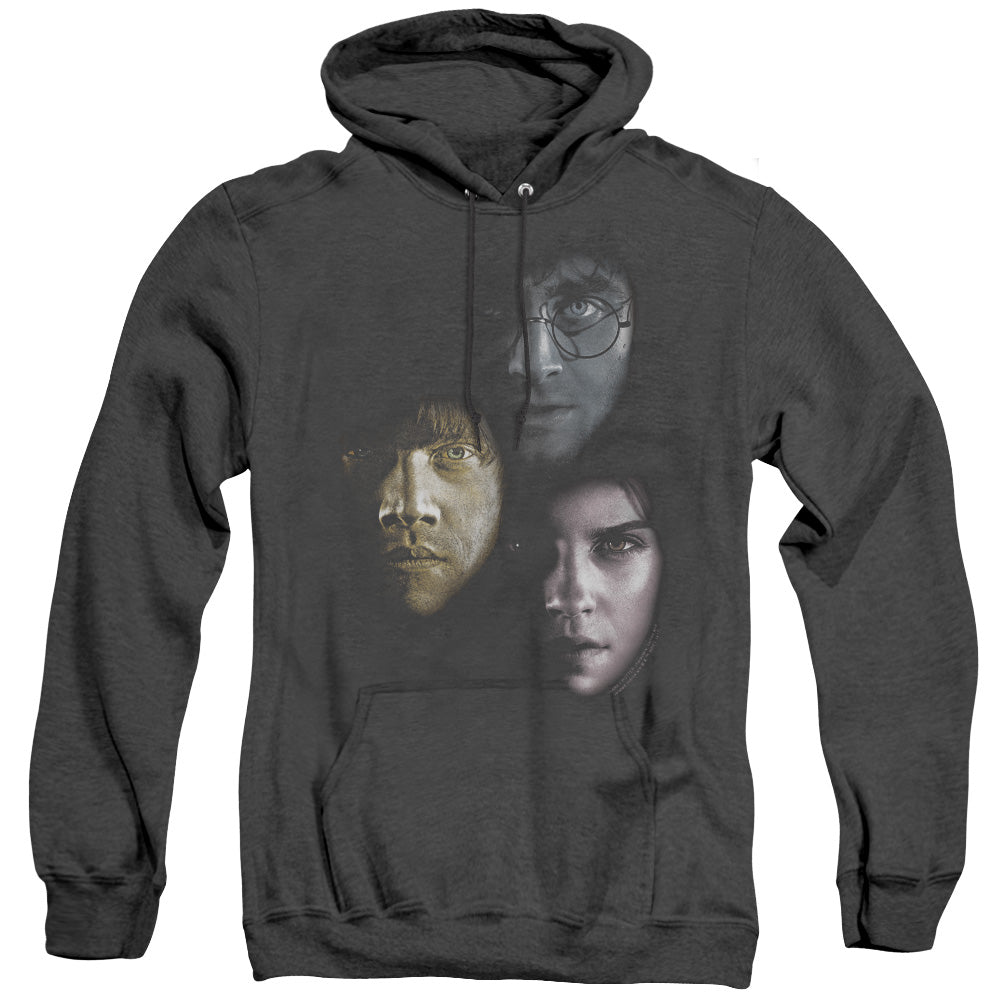 Harry Potter Hero Heads Heather Mens Hoodie Black Officially Licensed