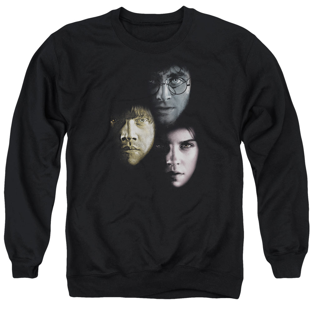 Harry Potter Hero Heads Mens Crewneck Sweatshirt Black Officially Licensed