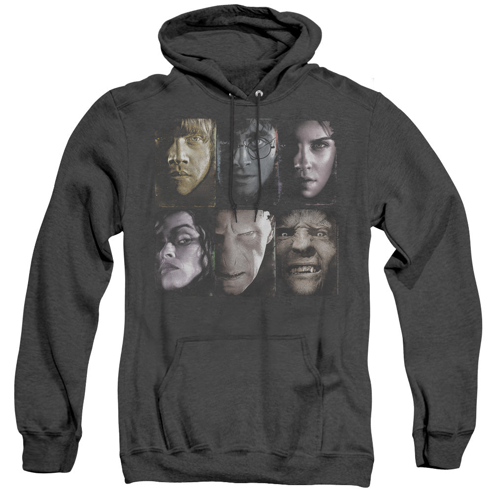 Harry Potter Horizontal Heads Heather Mens Hoodie Black Officially Licensed