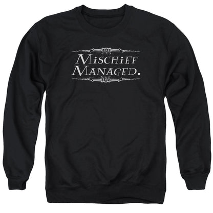 Harry Potter Mischief Managed Mens Crewneck Sweatshirt Black Officially Licensed