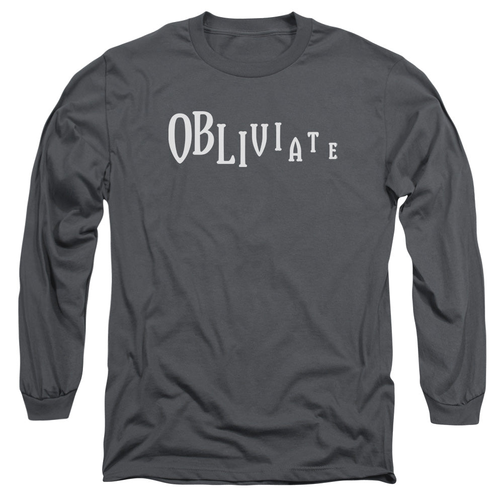 Harry Potter Obliviate Mens Long Sleeve Shirt Charcoal Officially Licensed Officially Licensed