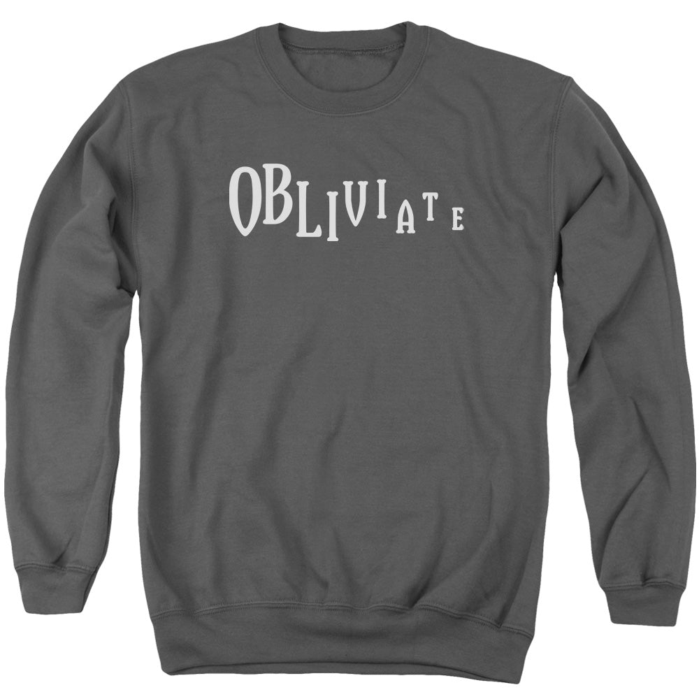 Harry Potter Obliviate Mens Crewneck Sweatshirt Charcoal Officially Licensed