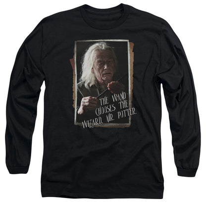 Harry Potter Olivander Mens Long Sleeve Shirt Black Officially Licensed Officially Licensed