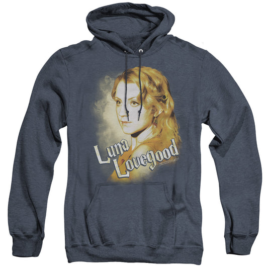 Harry Potter Luna Closeup Heather Mens Hoodie Navy Officially Licensed