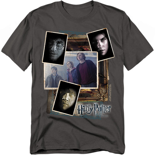 Harry Potter Trio Collage Mens T Shirt Charcoal